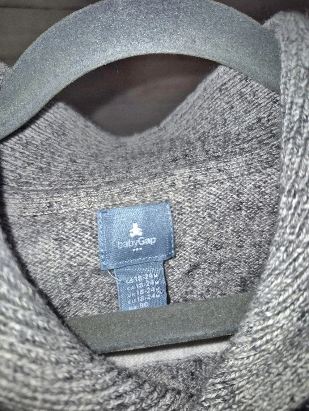 Baby Gap Boys Button Up Gray And White Striped Cardigan Sweater Size 18-24 Month